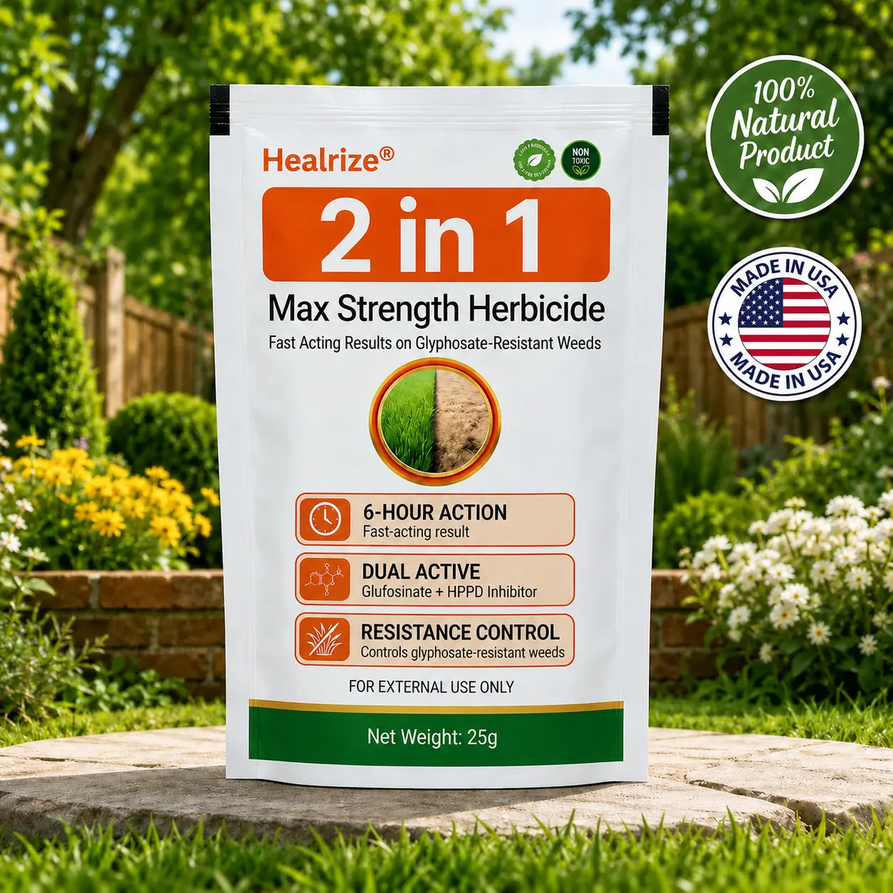 2-in-1 Max Strength Herbicide: Fast Acting Results on Glyphosate-Resistant Weeds